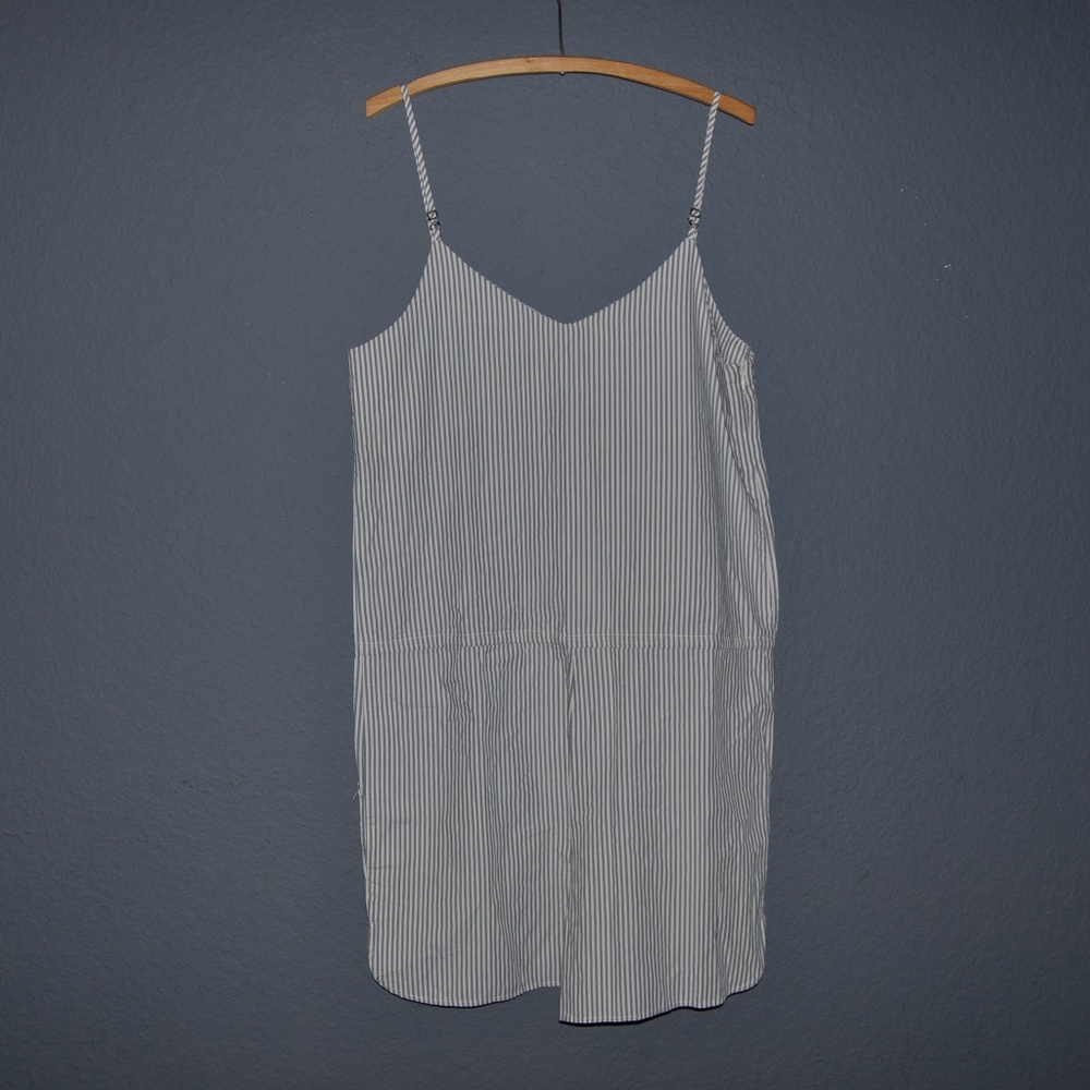 New MARINE LAYER Blue Striped Brigitte Romper sz M - Picture 6 of 8